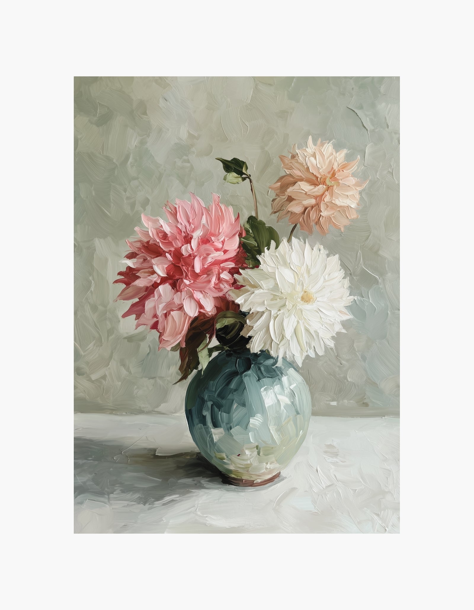Plakat med blødt blomsterstilleben