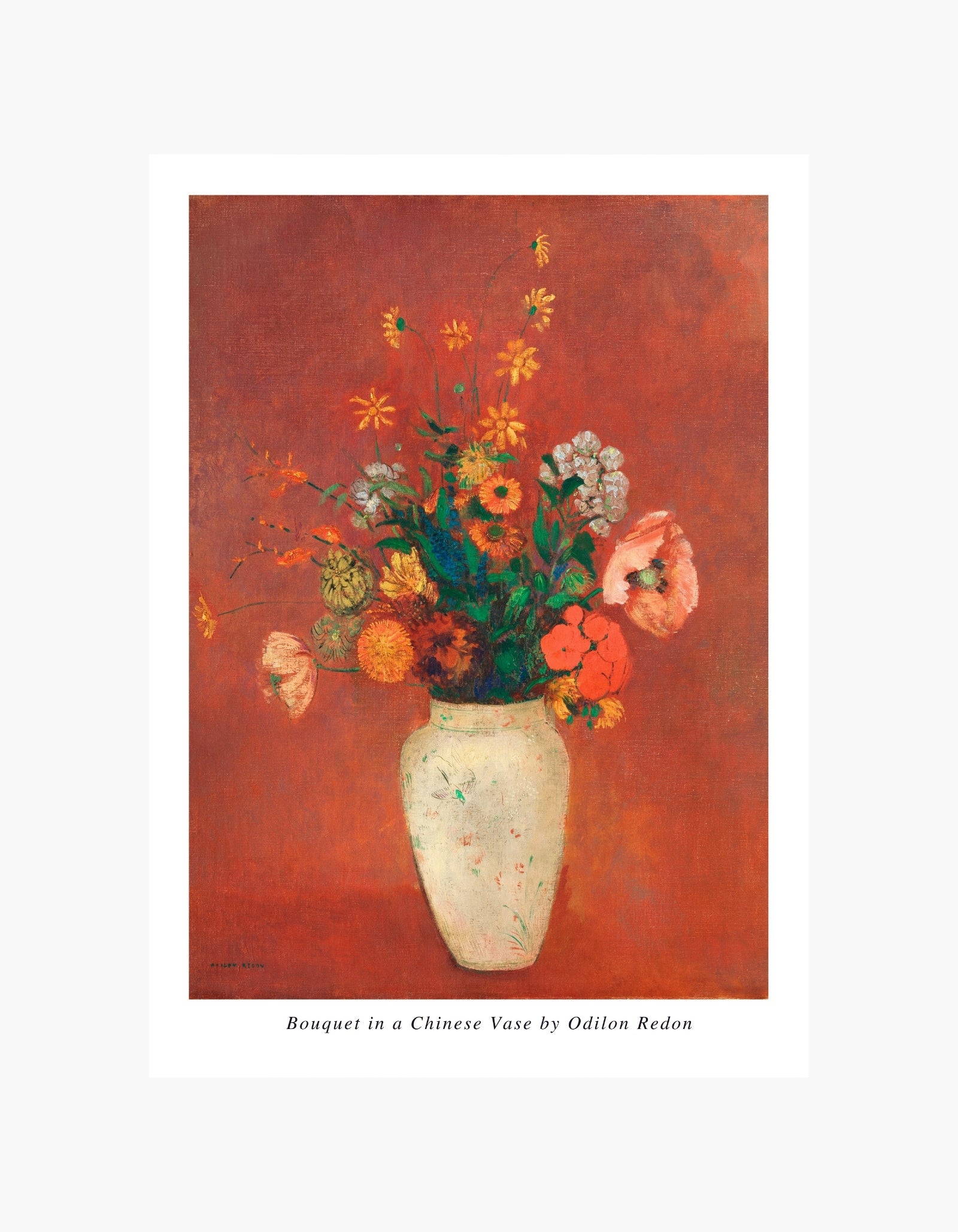 Odilon Redon Buket i en kinesisk vase Plakat