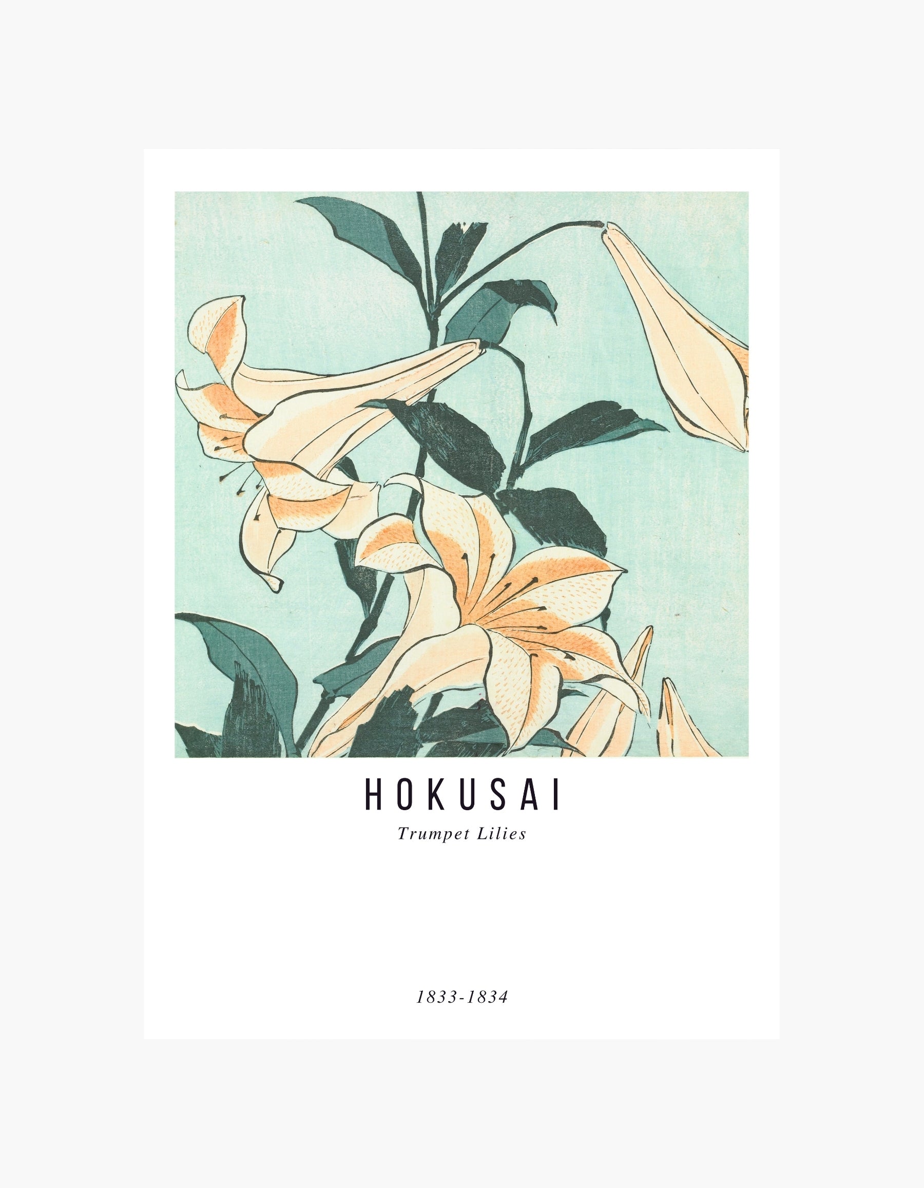 Hokusai Trompetliljer Plakat