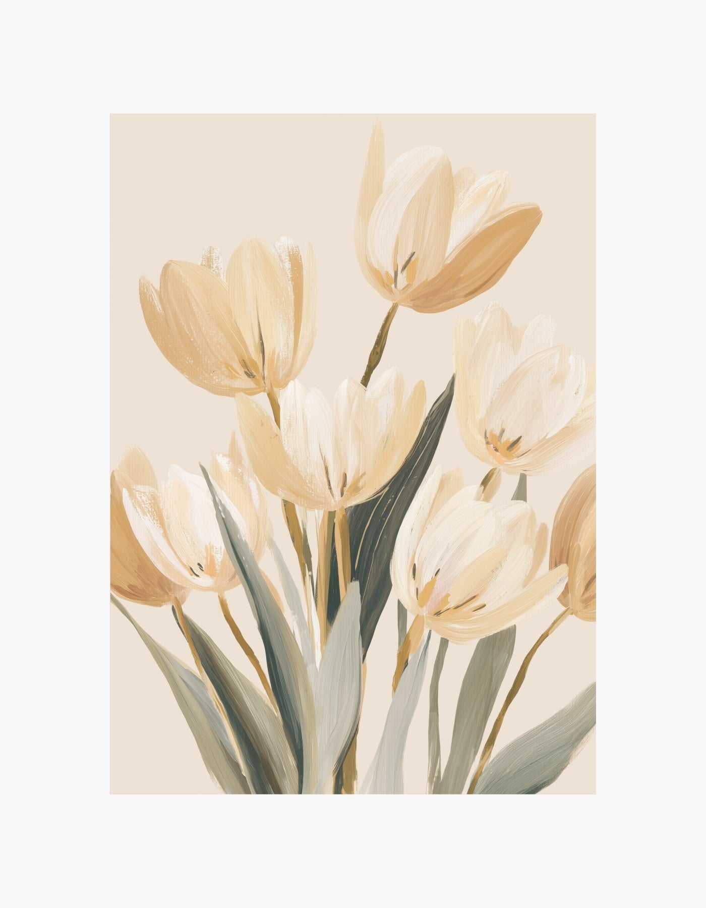 Plakat med gule tulipaner