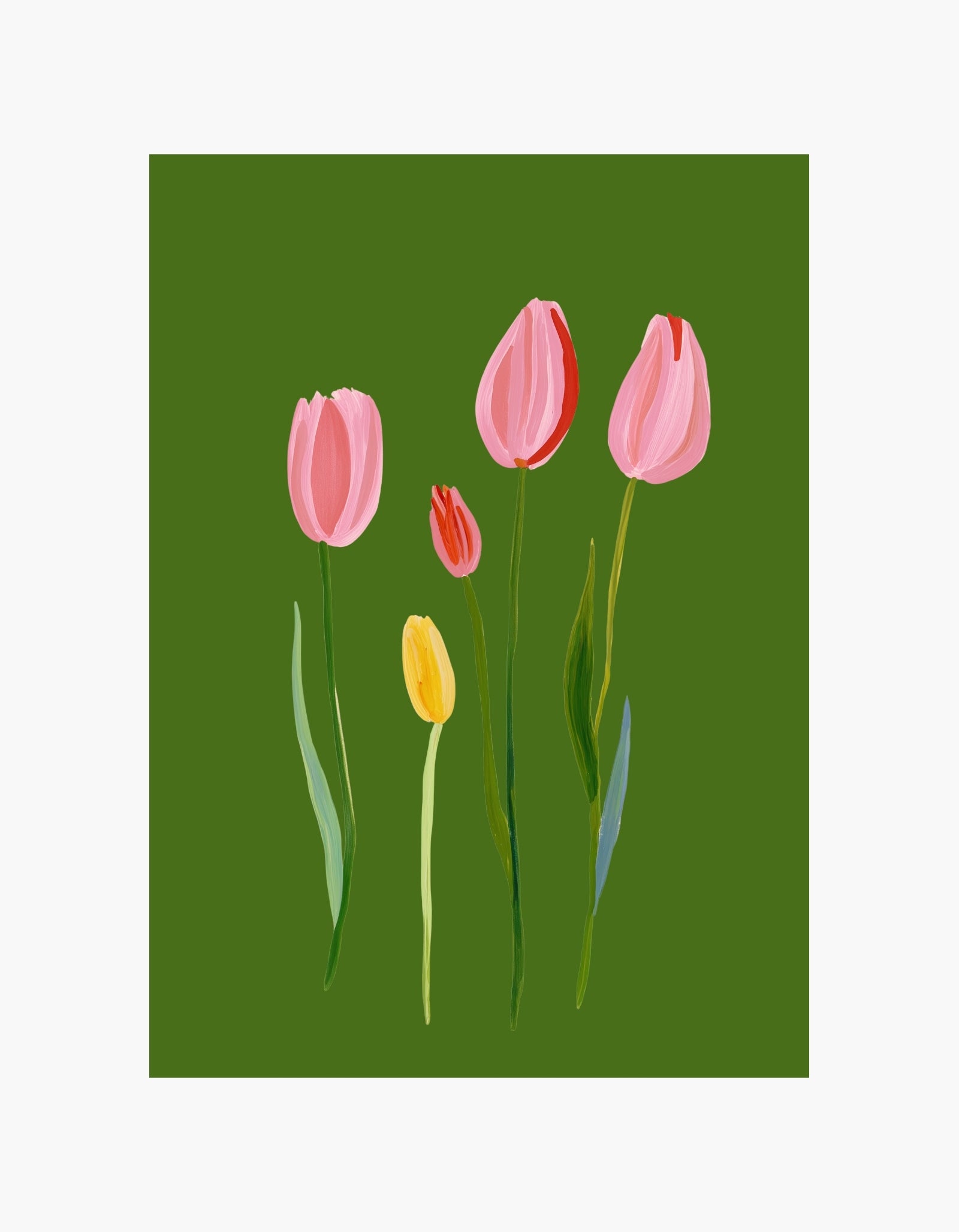 Grøn tulipan kunstplakat
