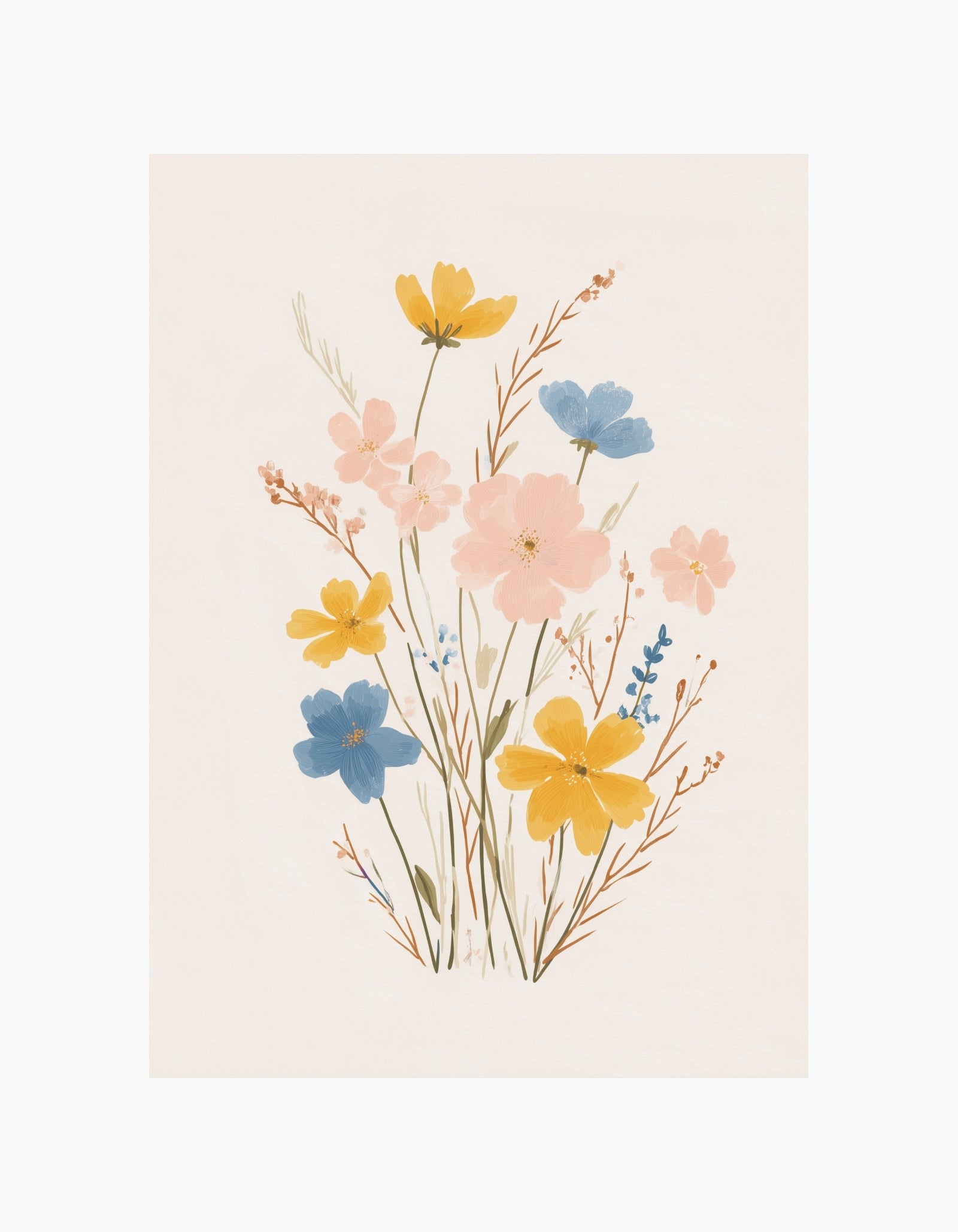 Plakat med vilde engblomster