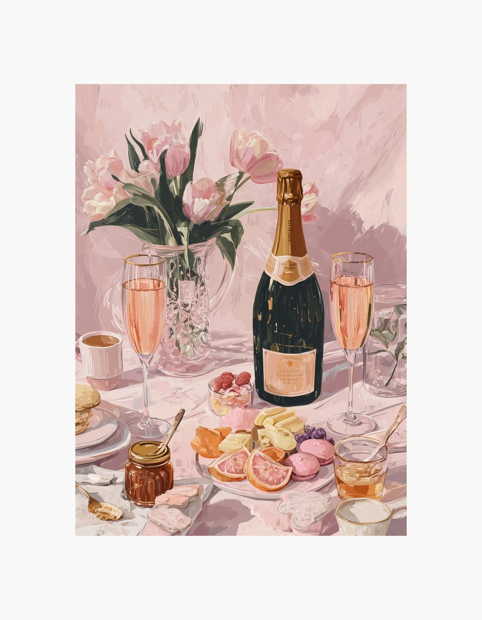 Lyserød brunch-plakat