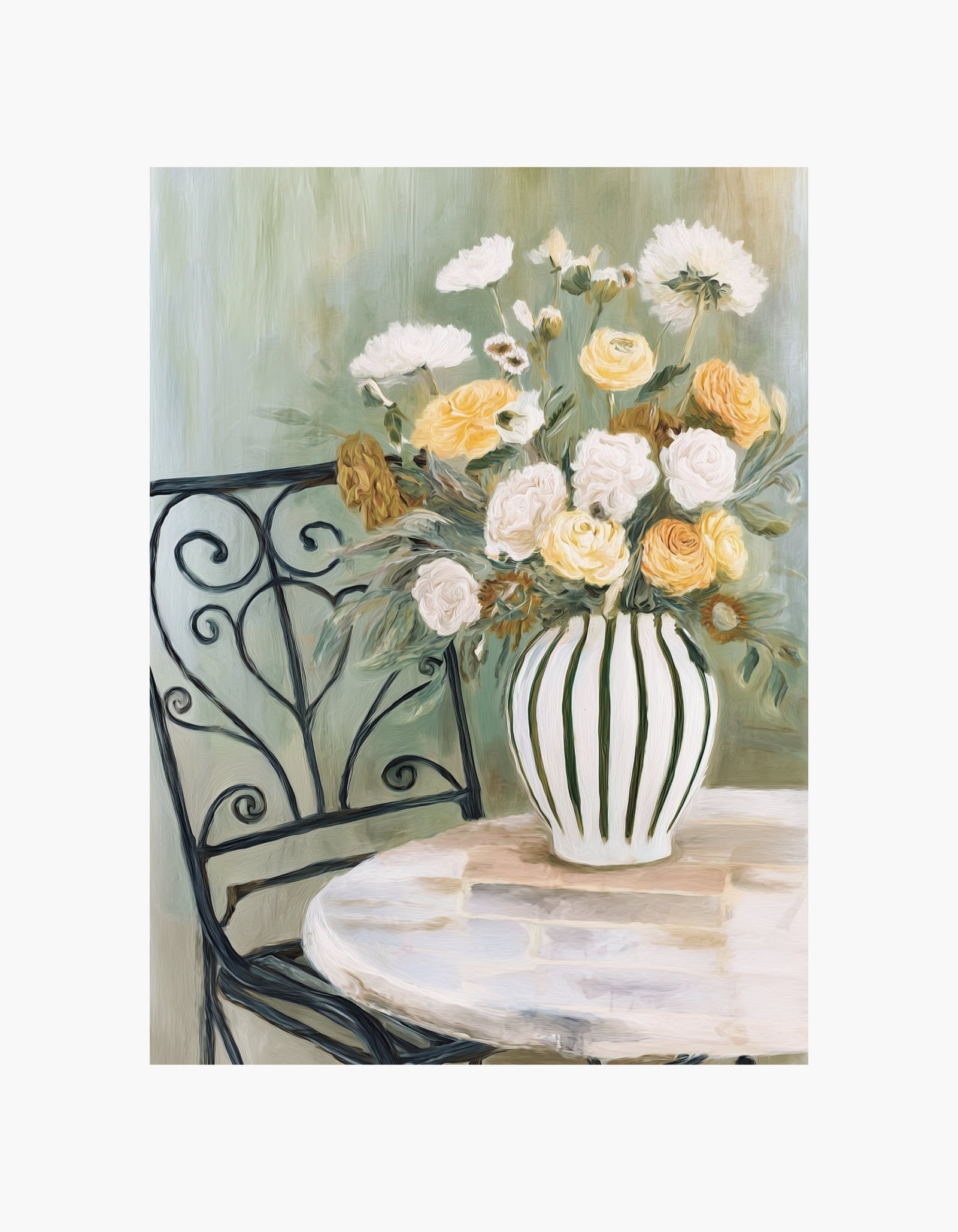 Plakat med caféblomster