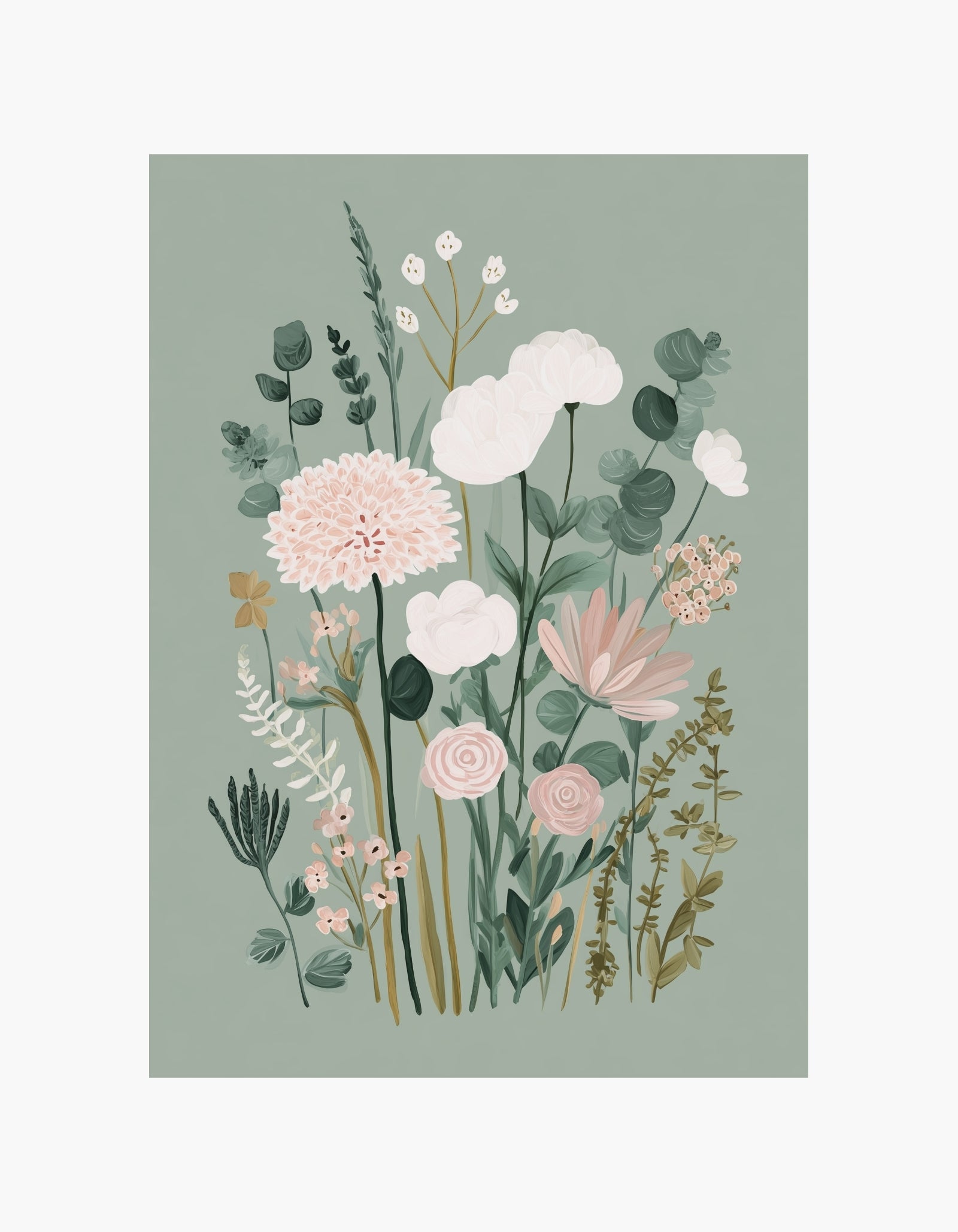 Plakat med delikate forårsblomster