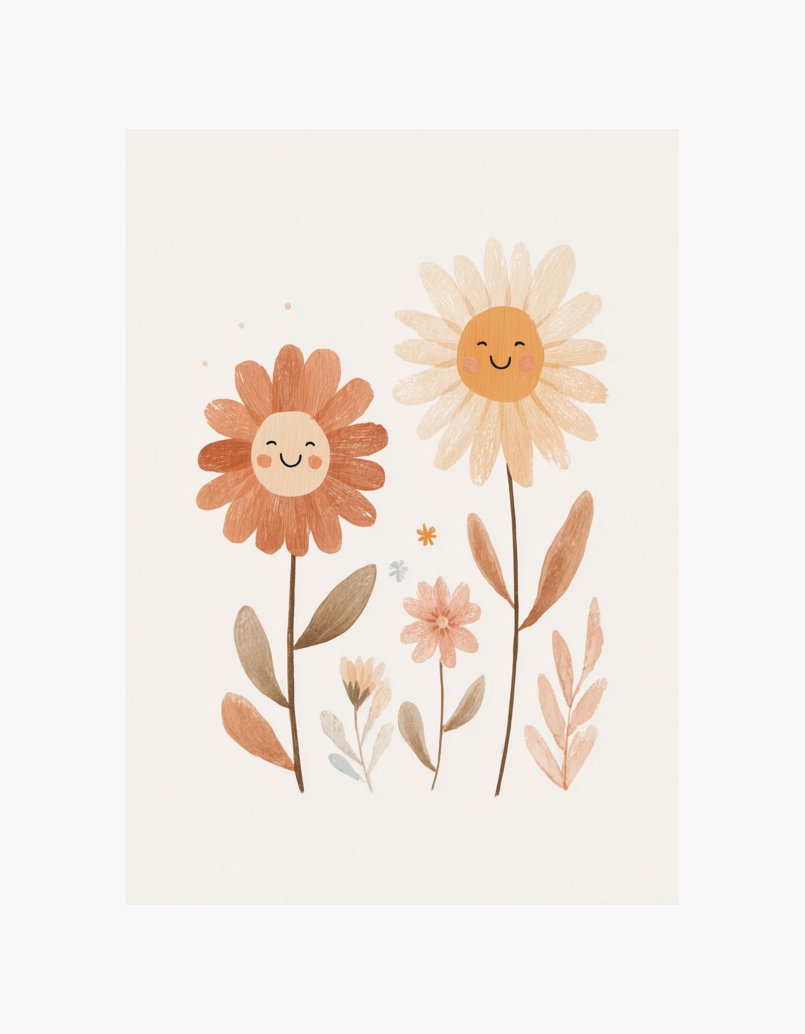 Plakat med glade blomster