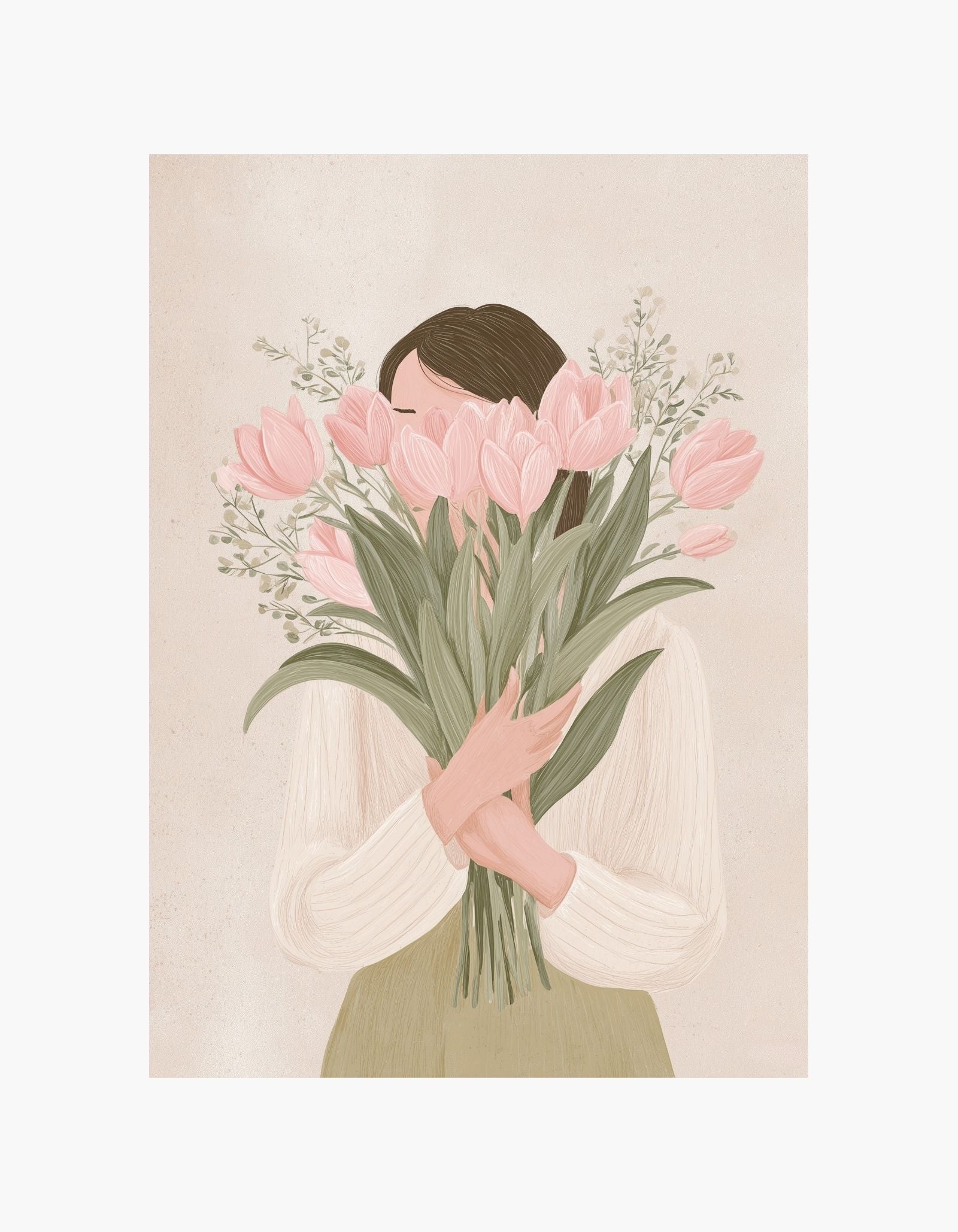 Pige med tulipaner Plakat