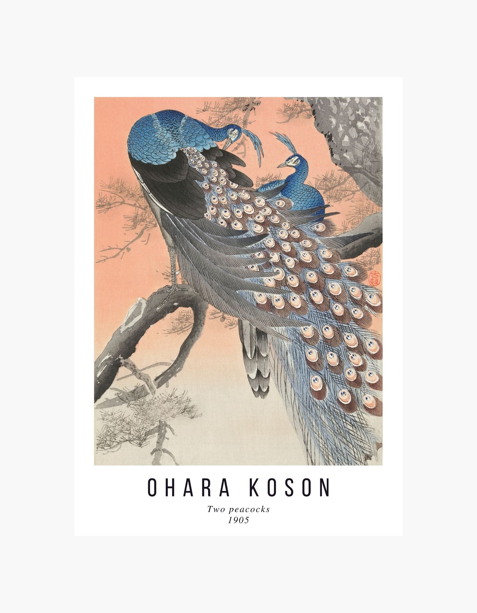 Ohara Koson To påfugle plakat