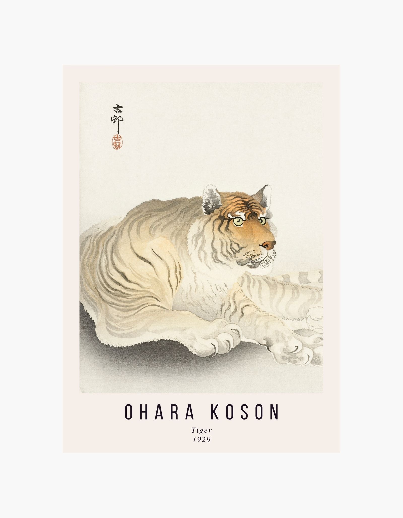 Ohara Koson Tiger 1929 Plakat