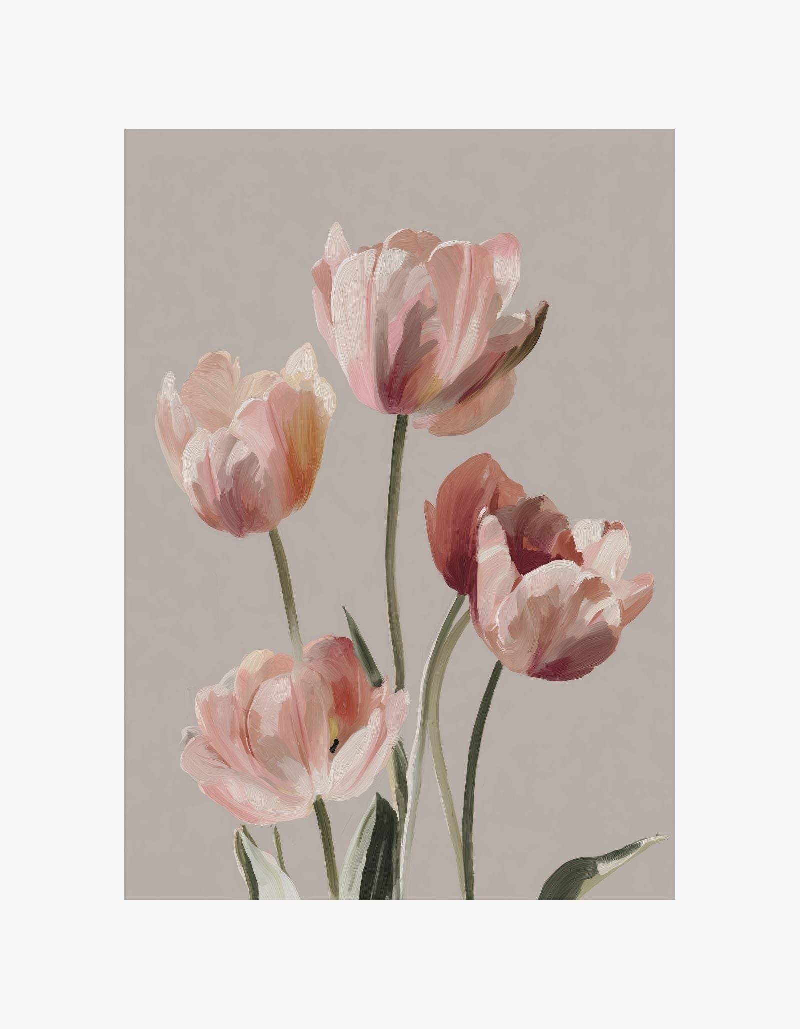 Plakat med lyserøde tulipaner