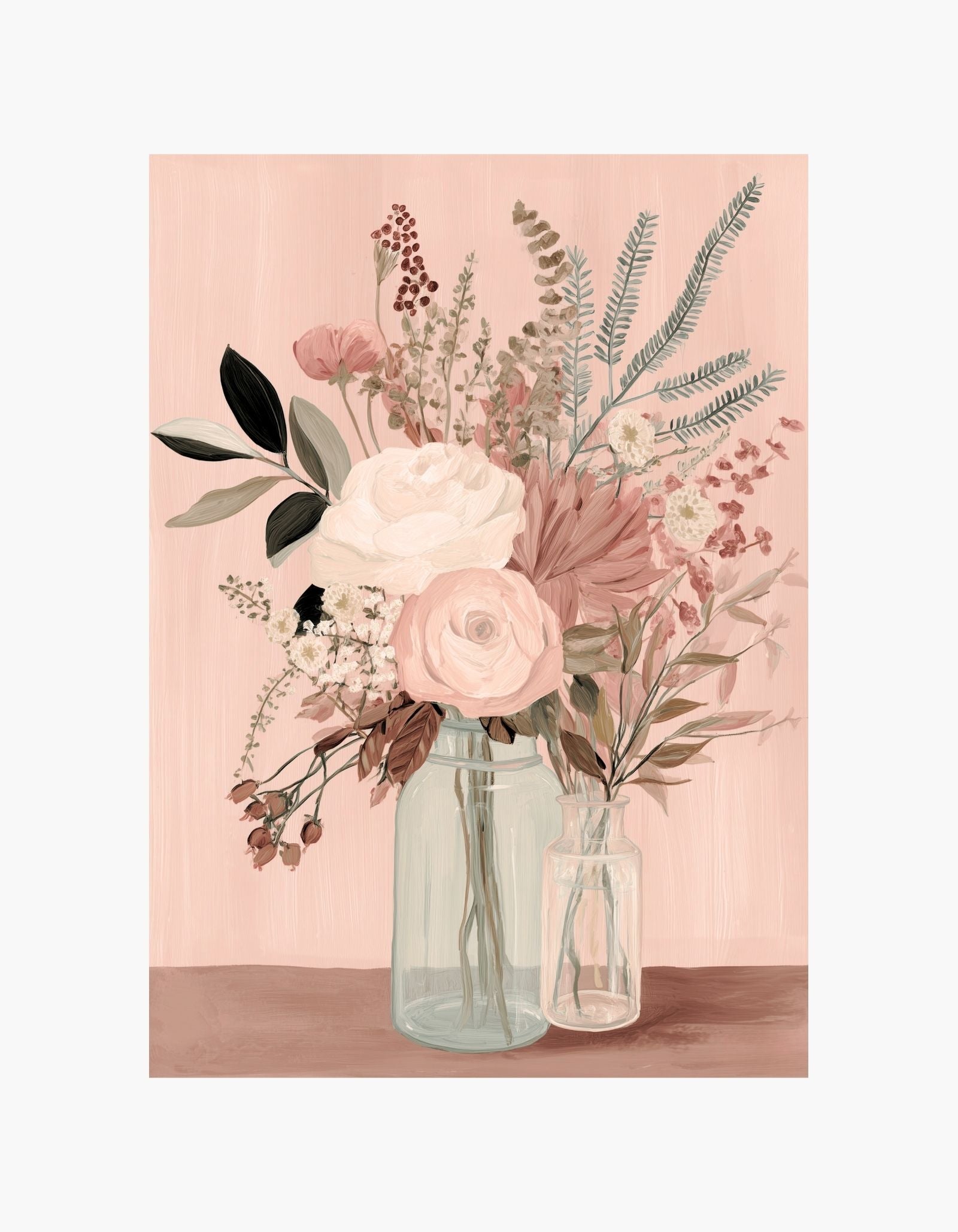 Blush Floral Vase Poster