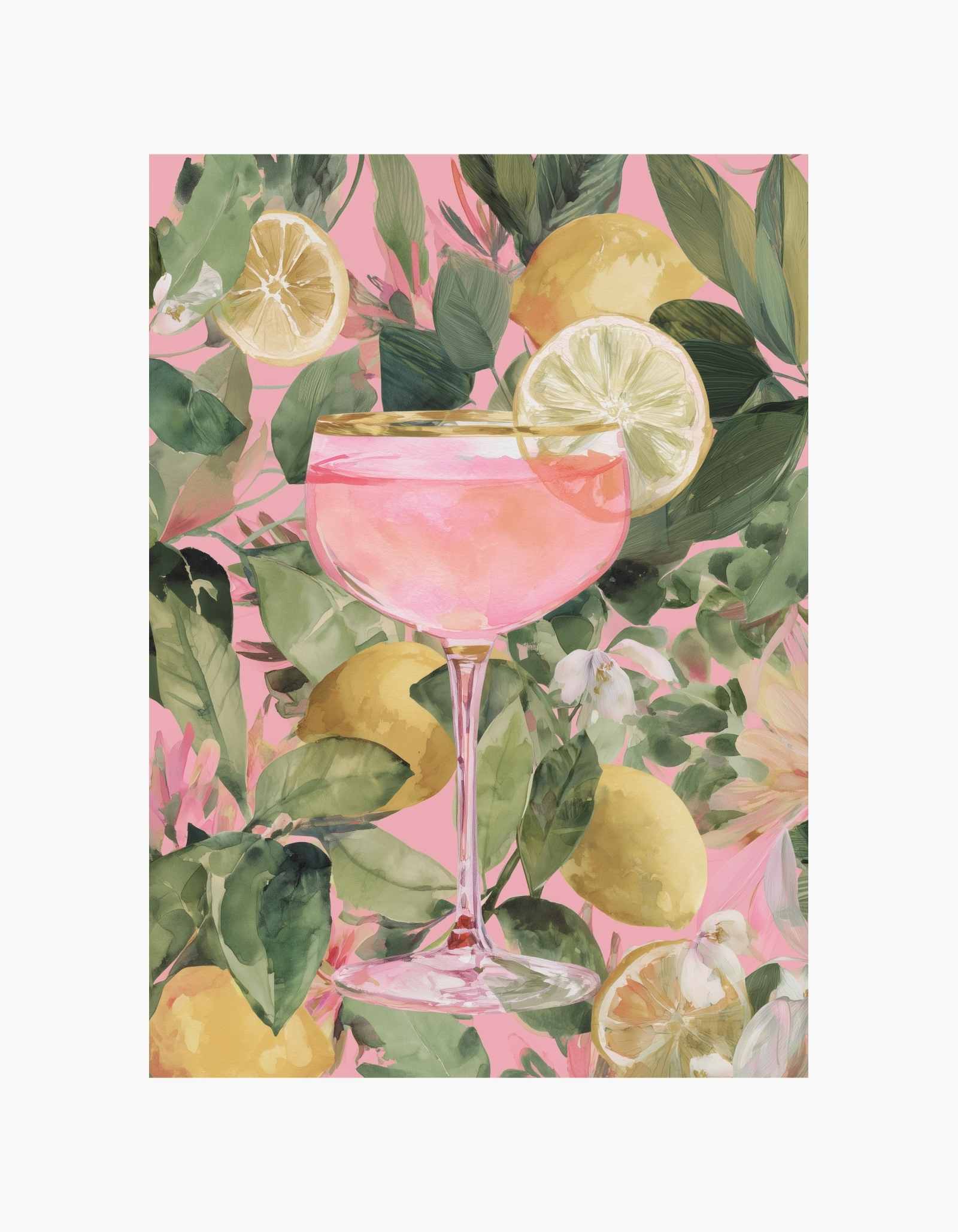 Pink Lemon Cocktail Poster