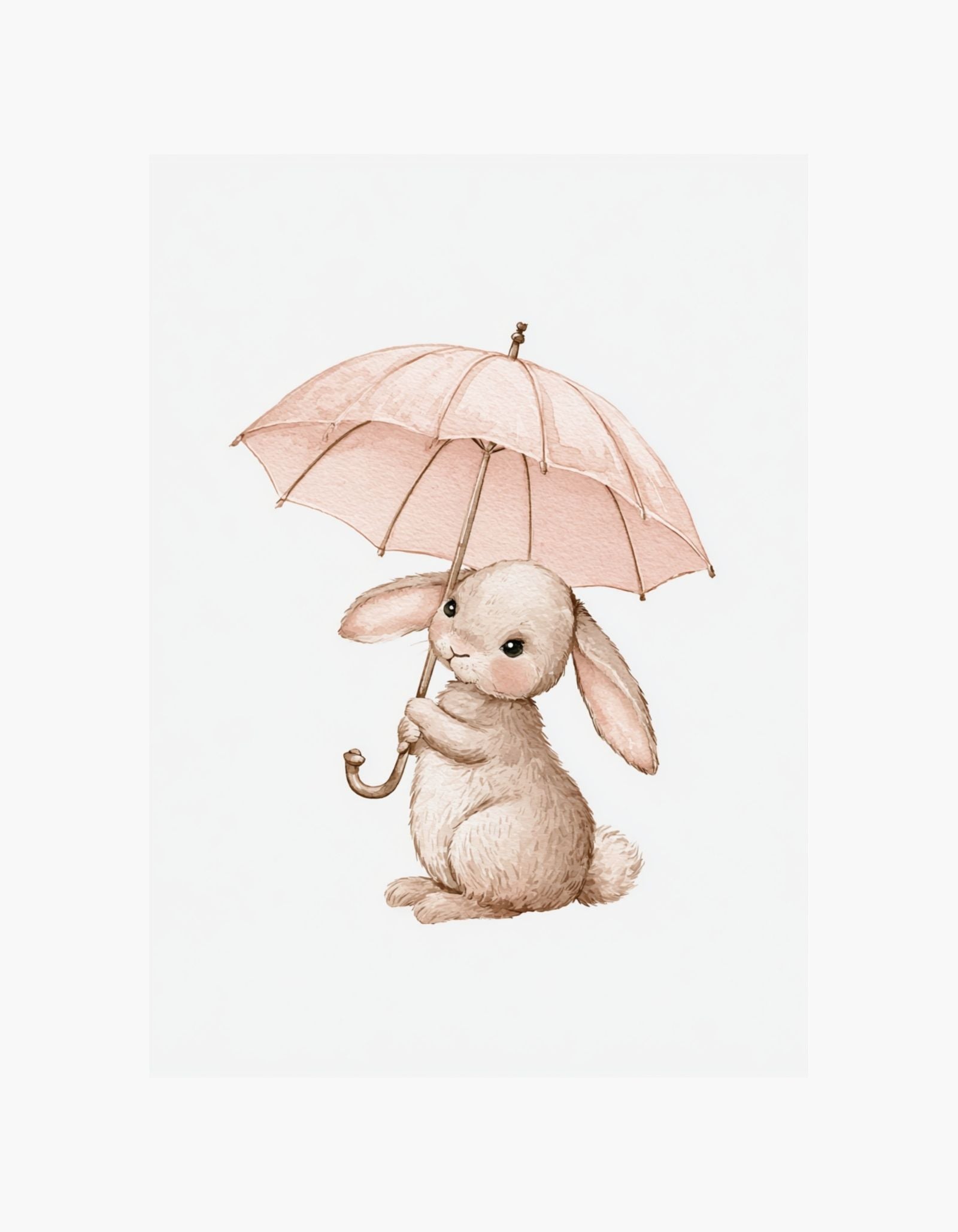 Pink Umbrella Bunny Poster