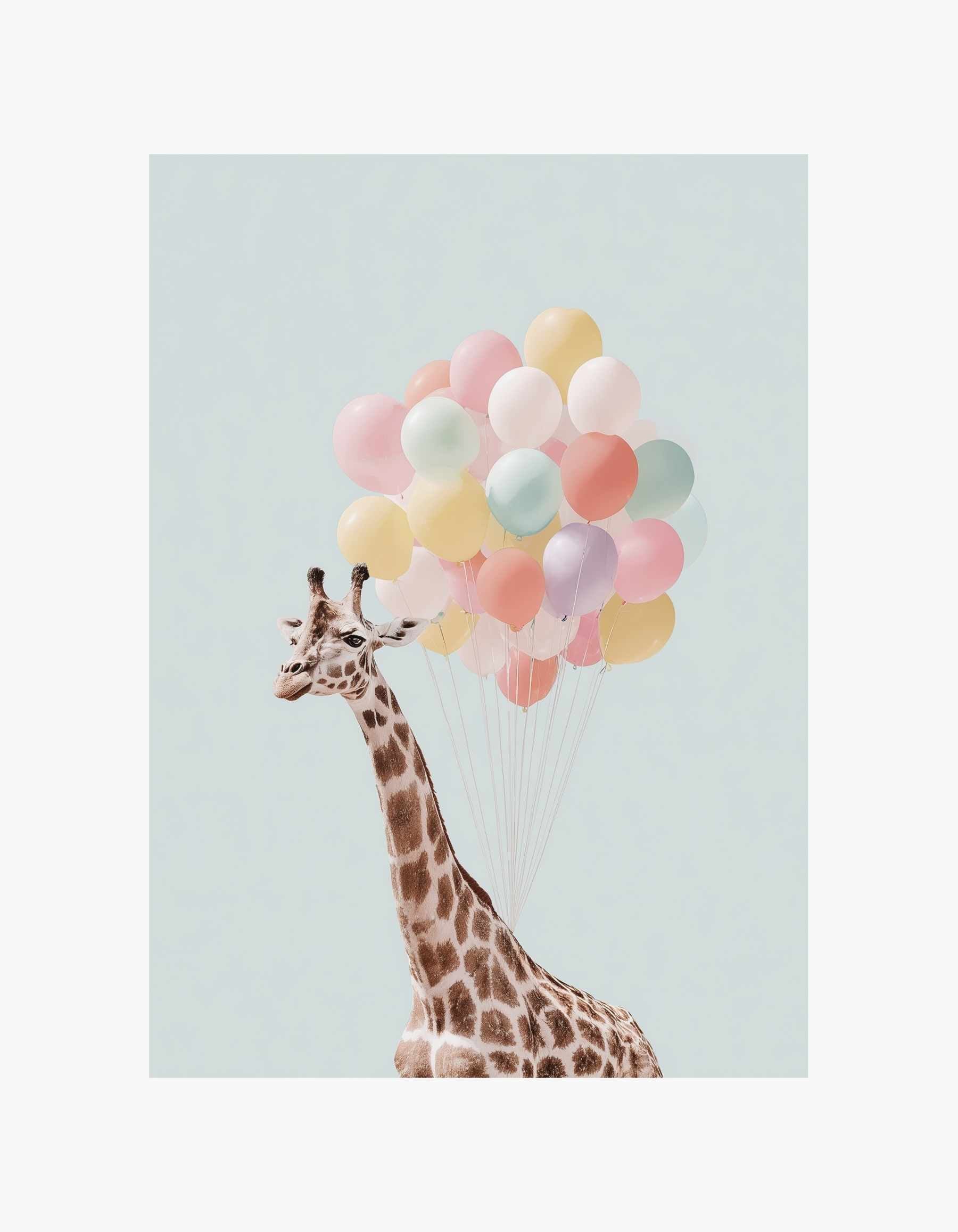Giraffe Balloons Poster