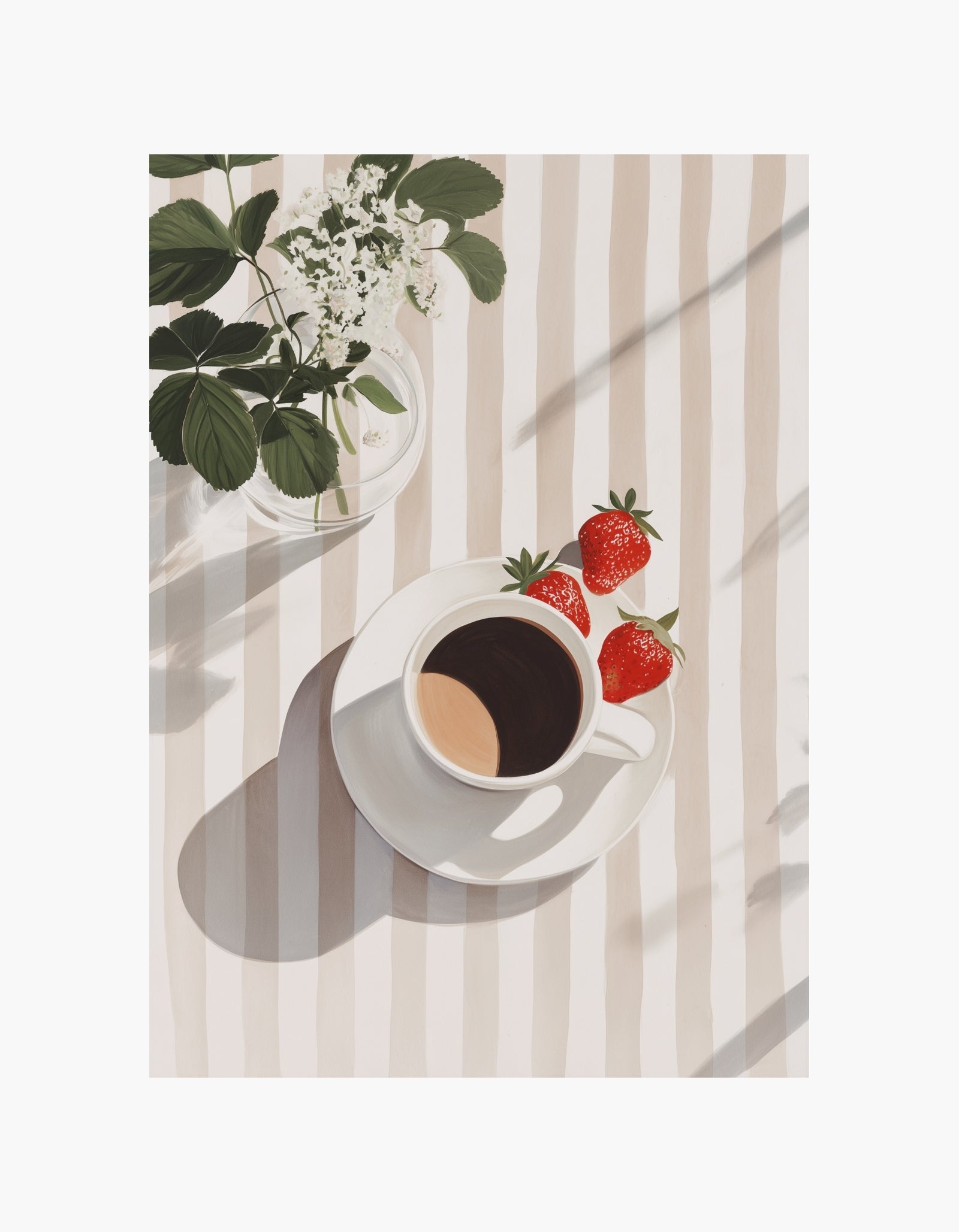 Morning Coffee & Strawberries Poster