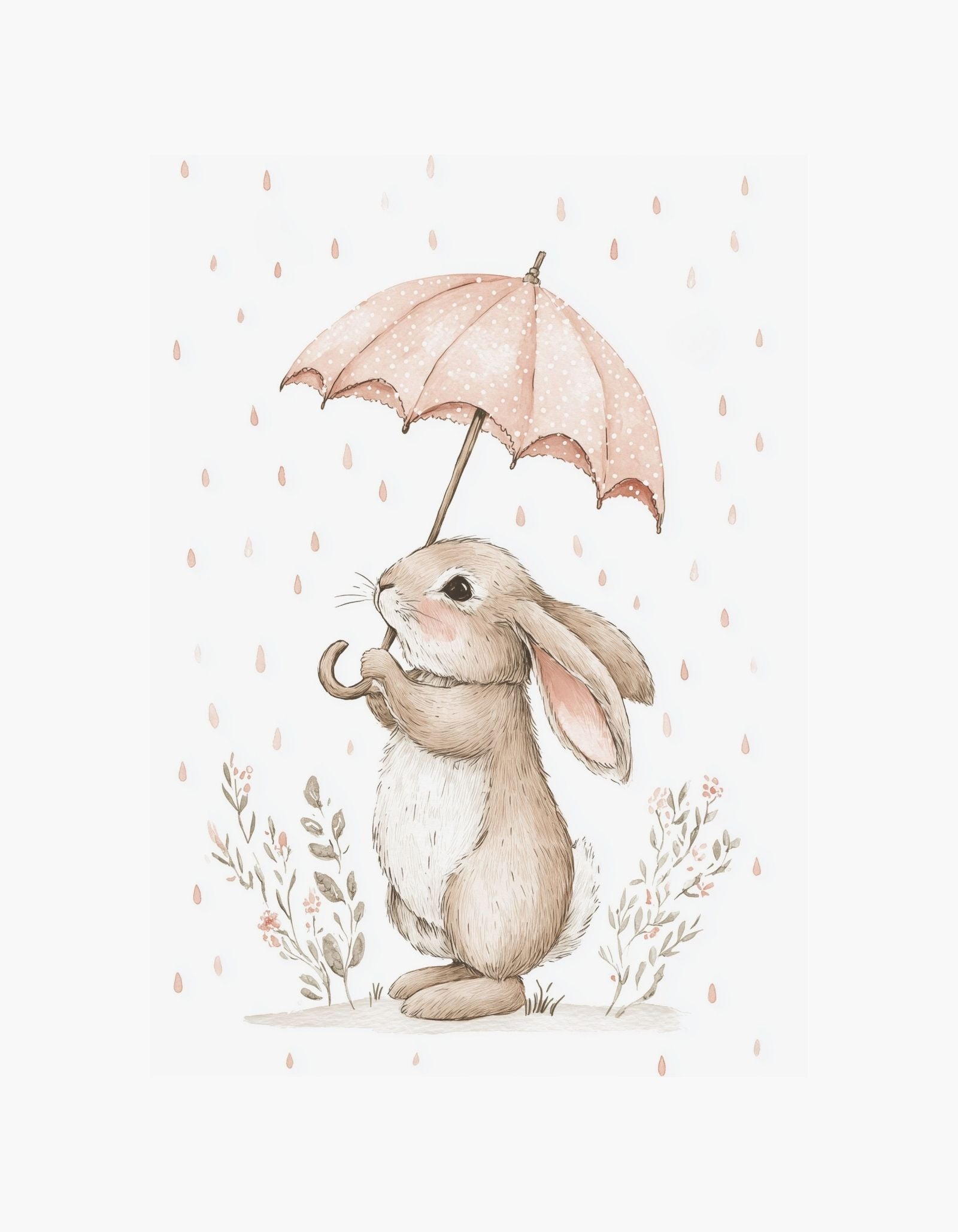 Rainy Bunny Poster
