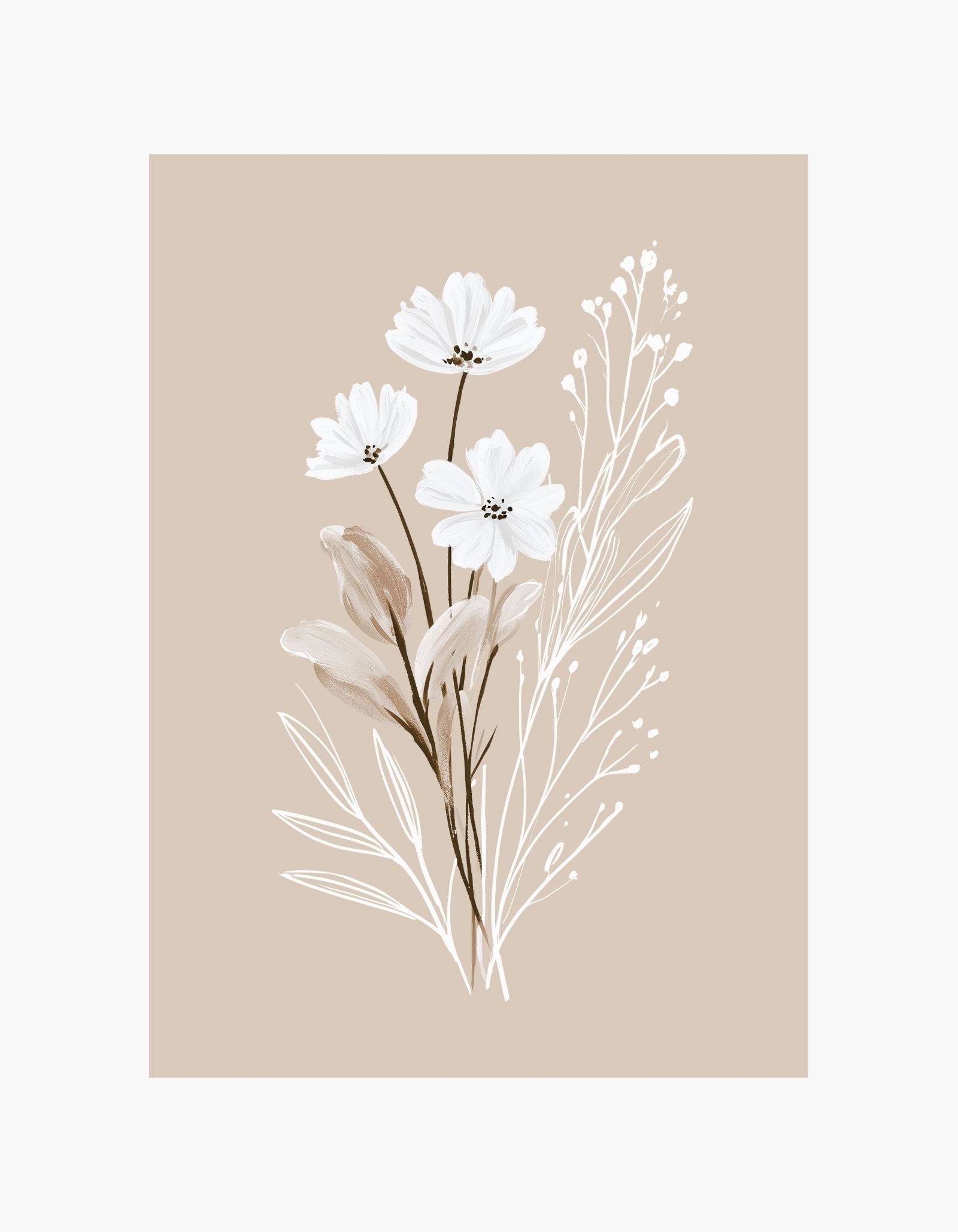 Soft Dry Floral Poster