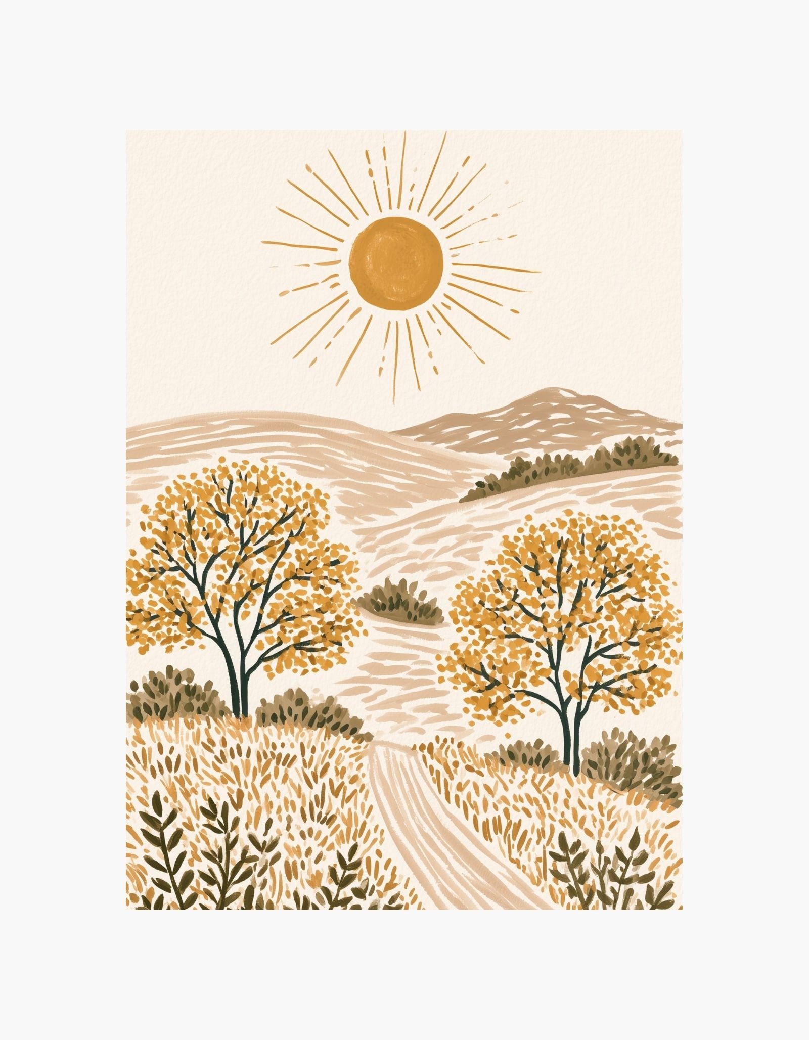 Golden Autumn Landscape Poster