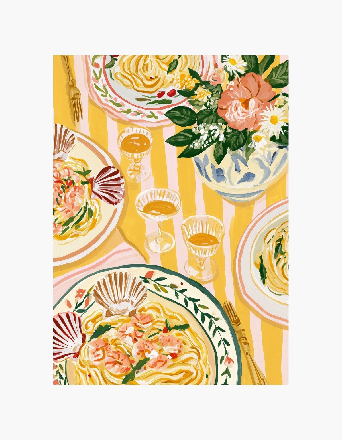 Pasta & Flowers Poster