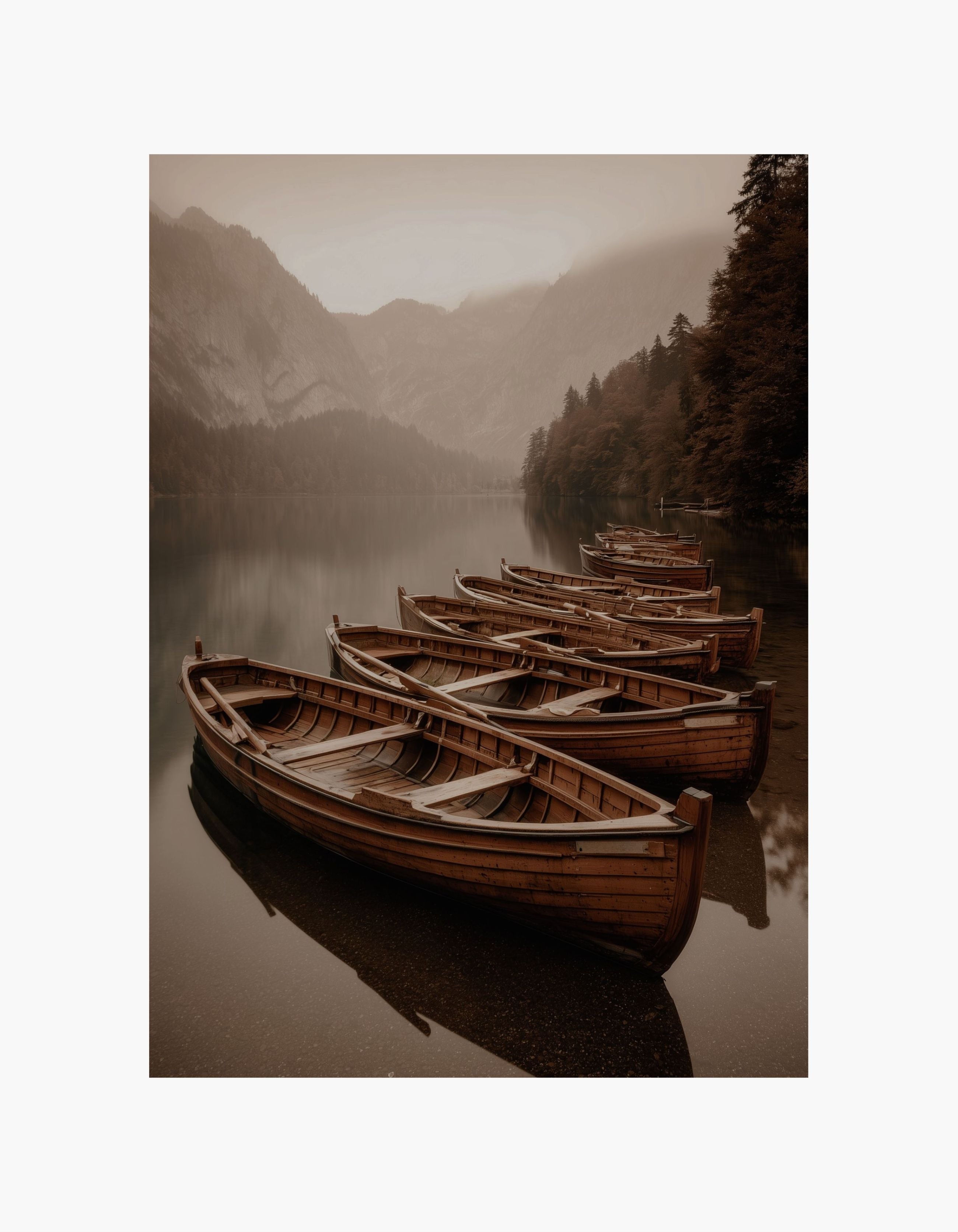 Mountain Boats Poster