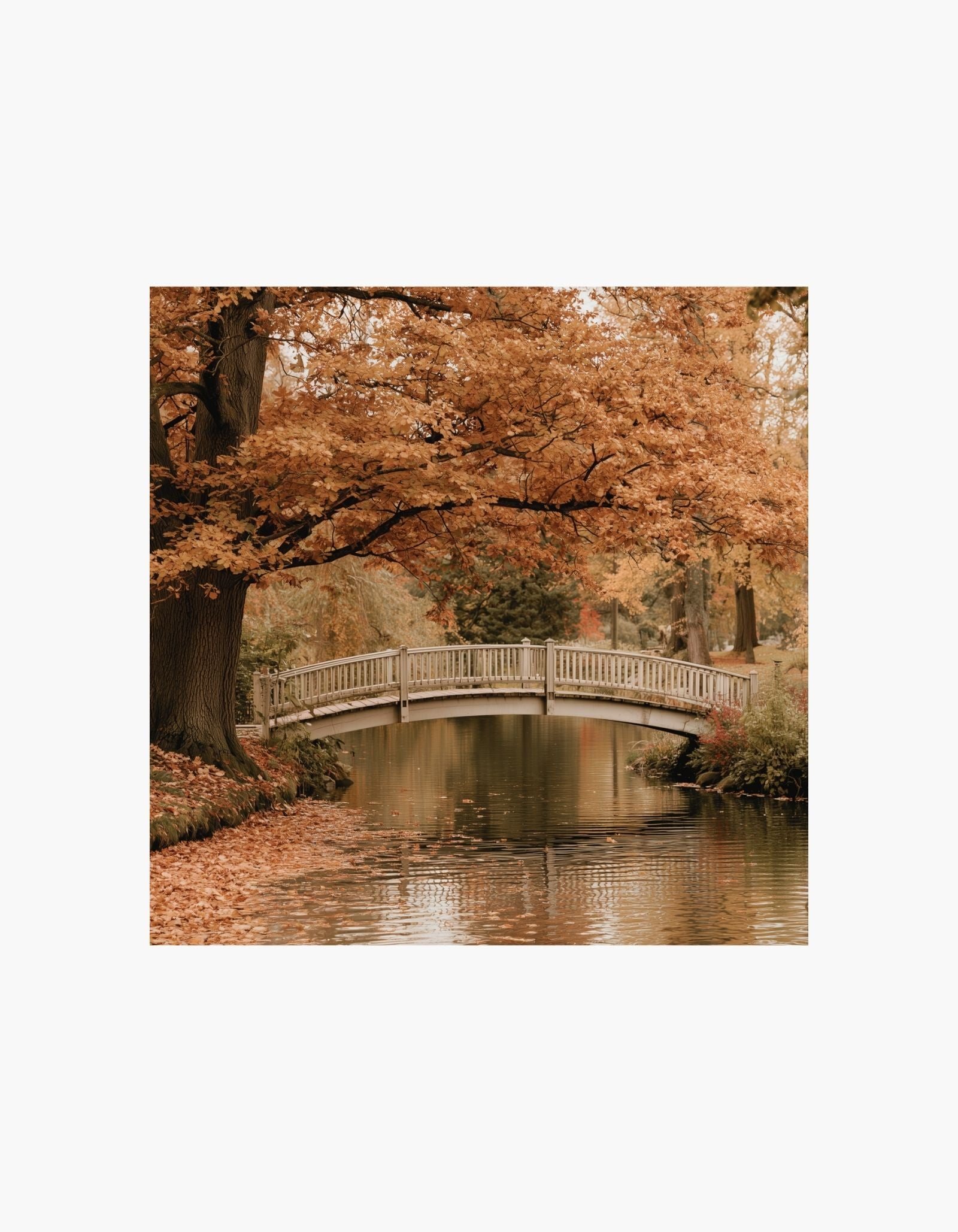 Autumn Bridge Square Poster