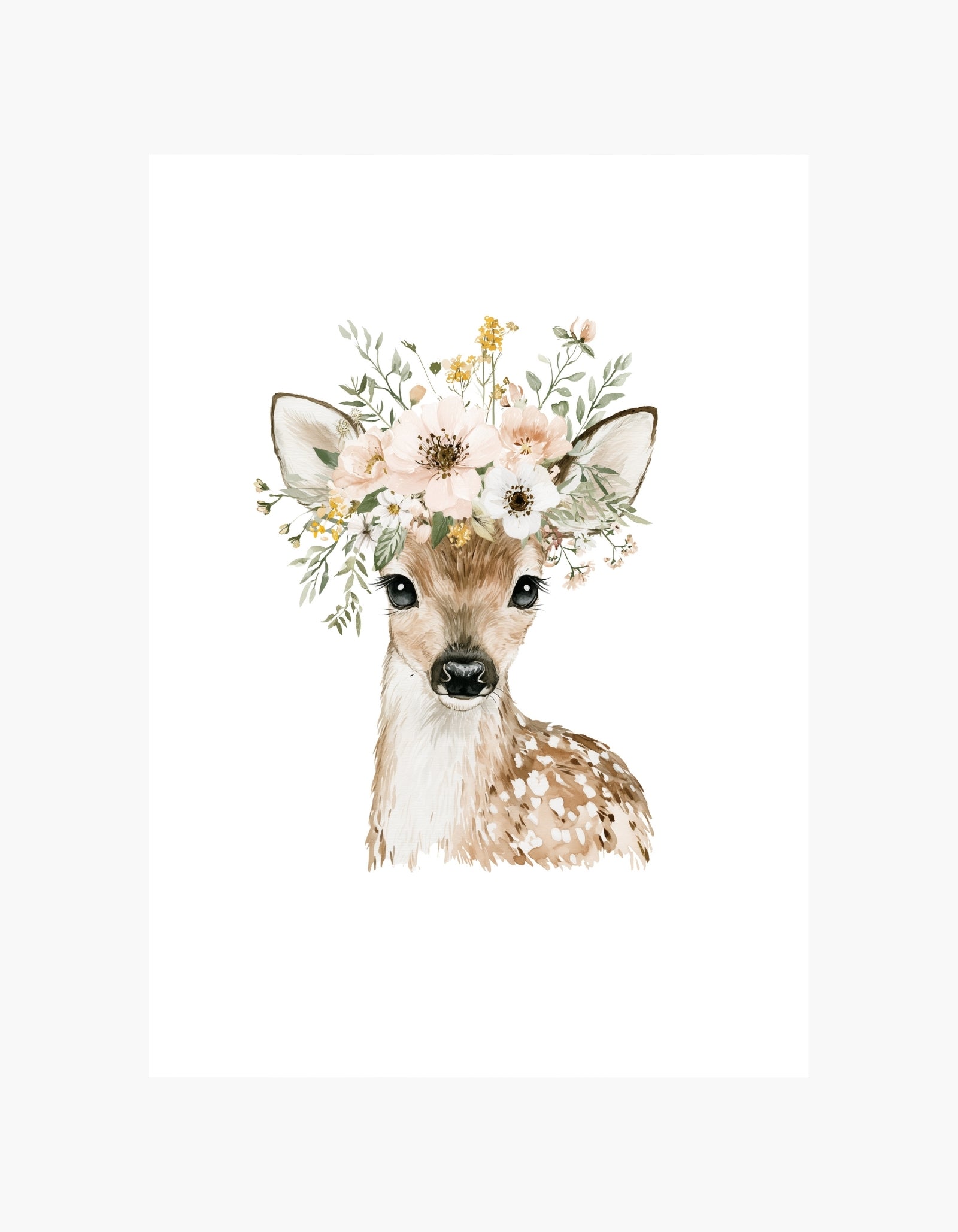 Floral Deer Poster