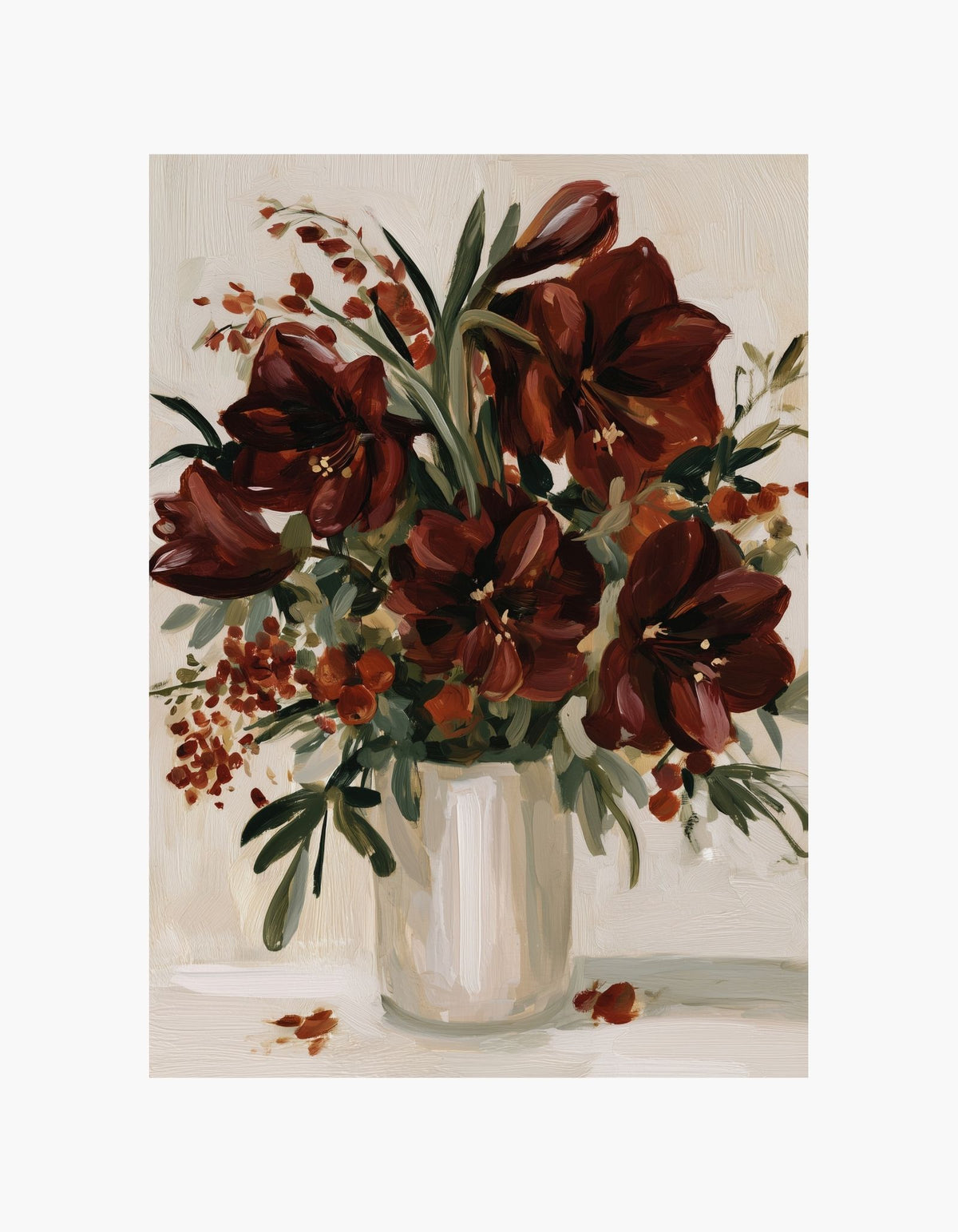 Burgundy Christmas  Bouquet Poster