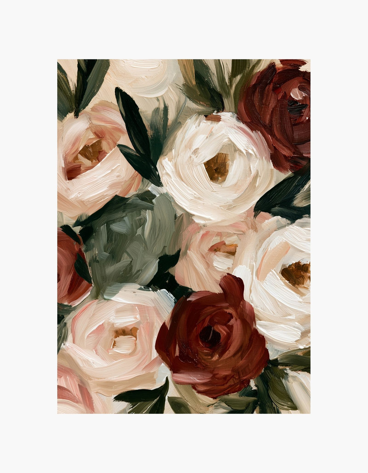 Burgundy Roses No1 Poster
