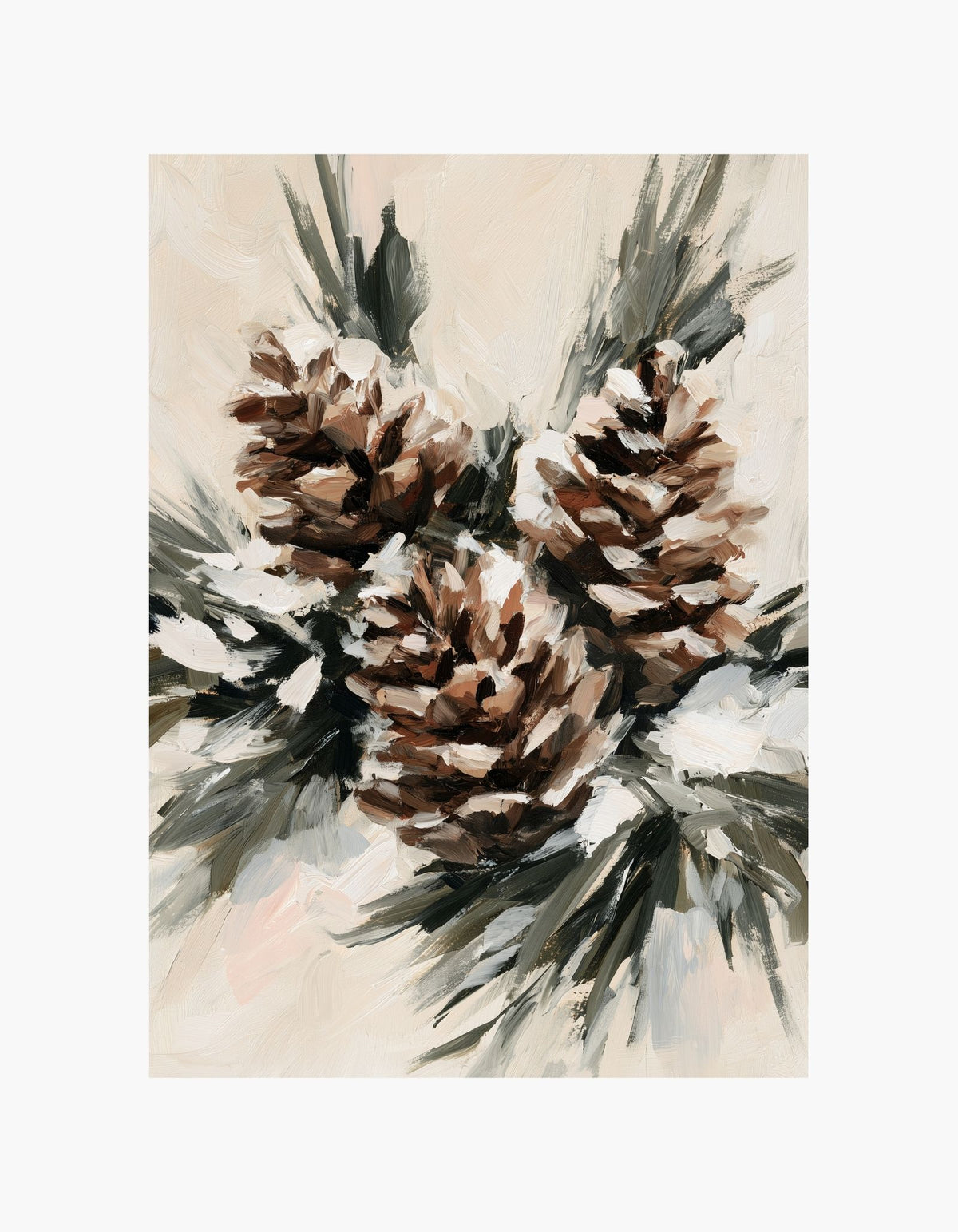 Winter Pinecones Poster