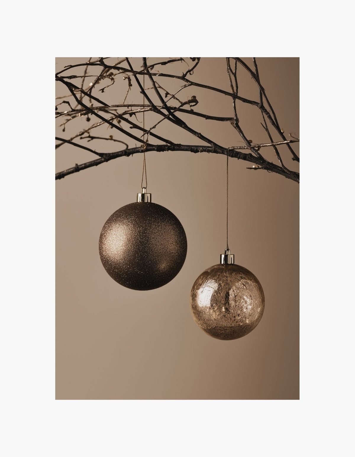 Golden Christmas Ornaments Poster