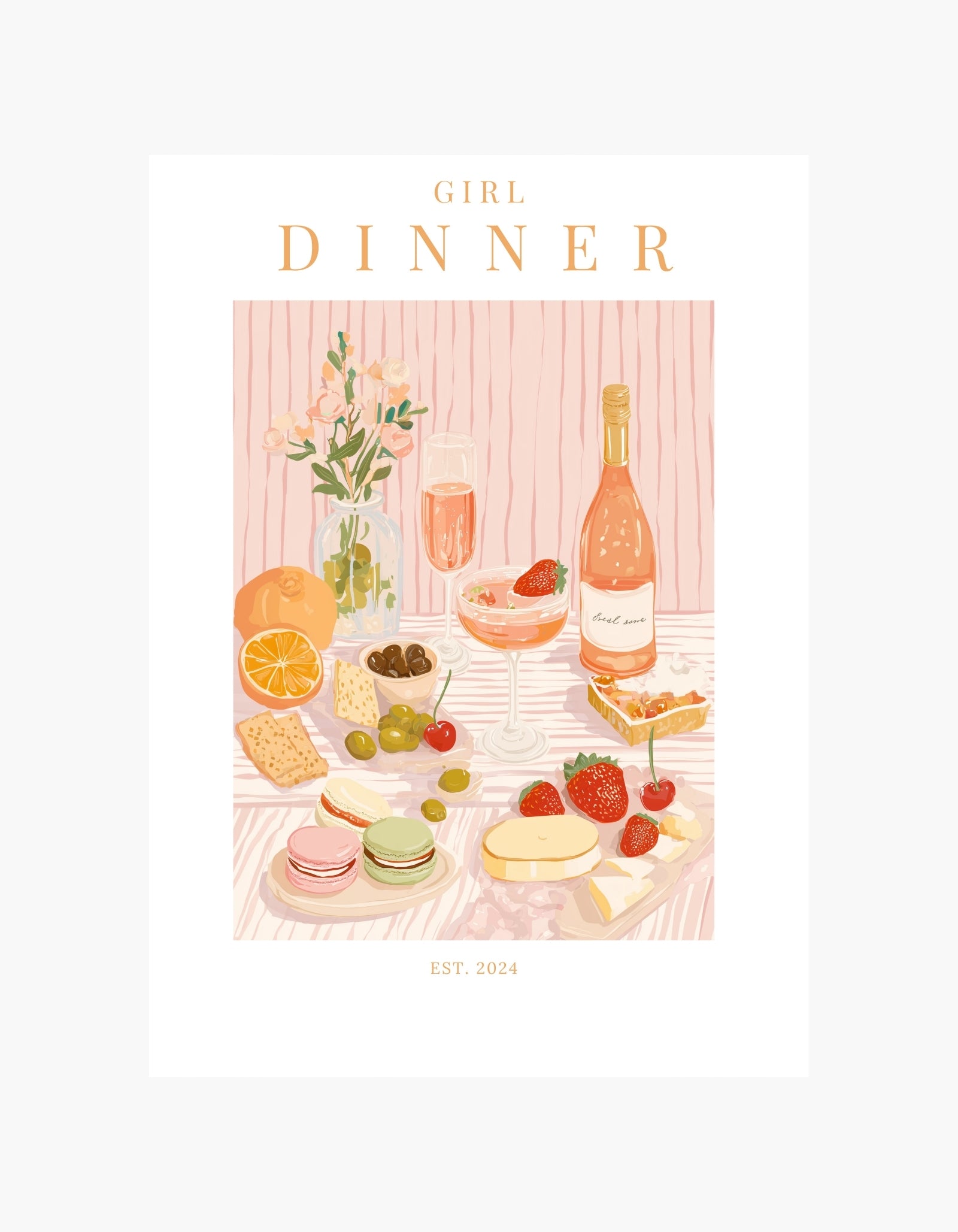 Plakat med pigemiddag