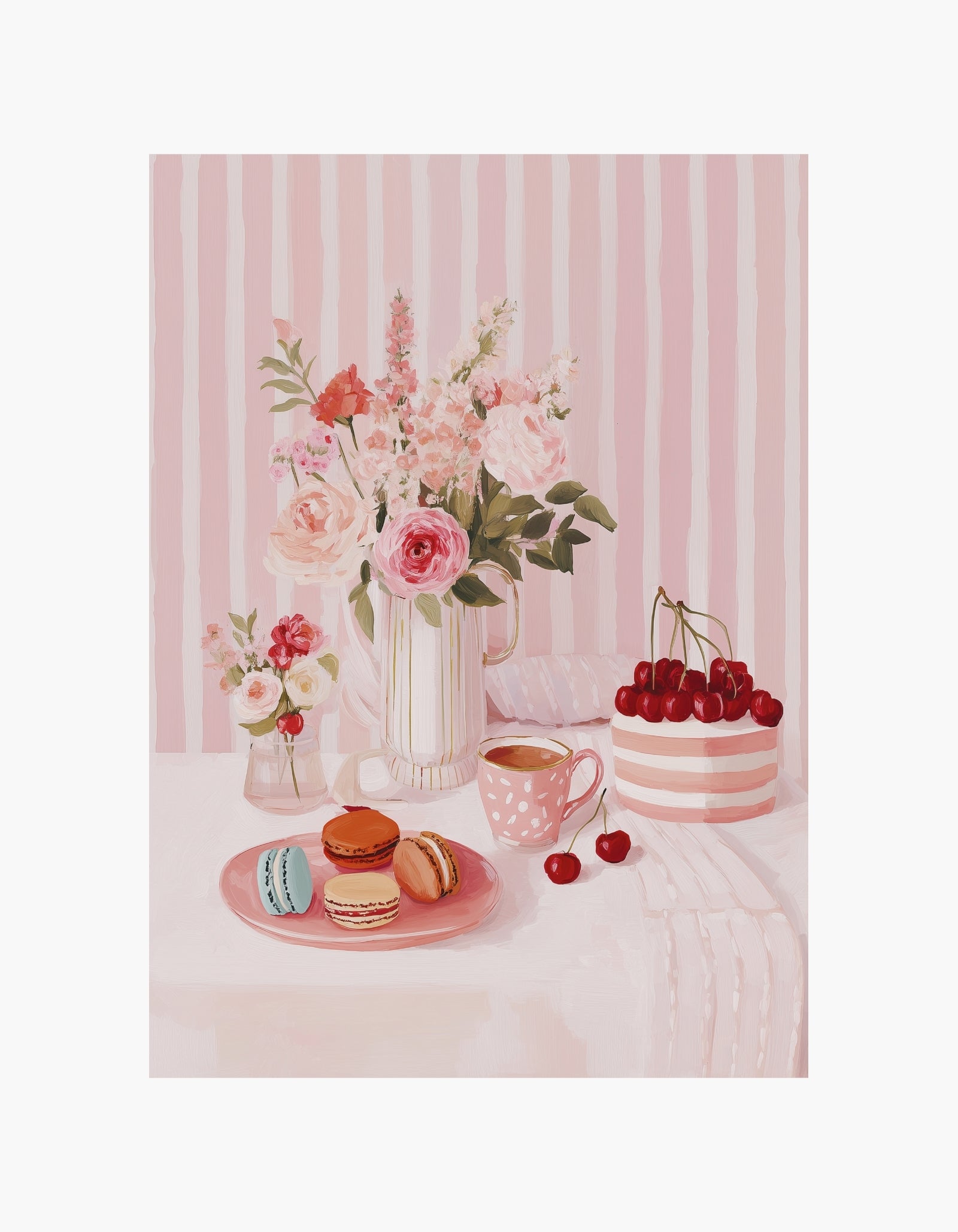 Lyserød dessertplakat