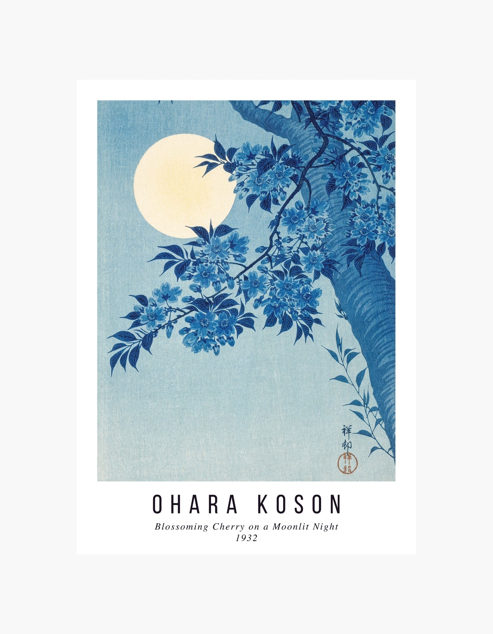 Ohara Koson Blossoming Cherry on a Moonlit Night Plakat