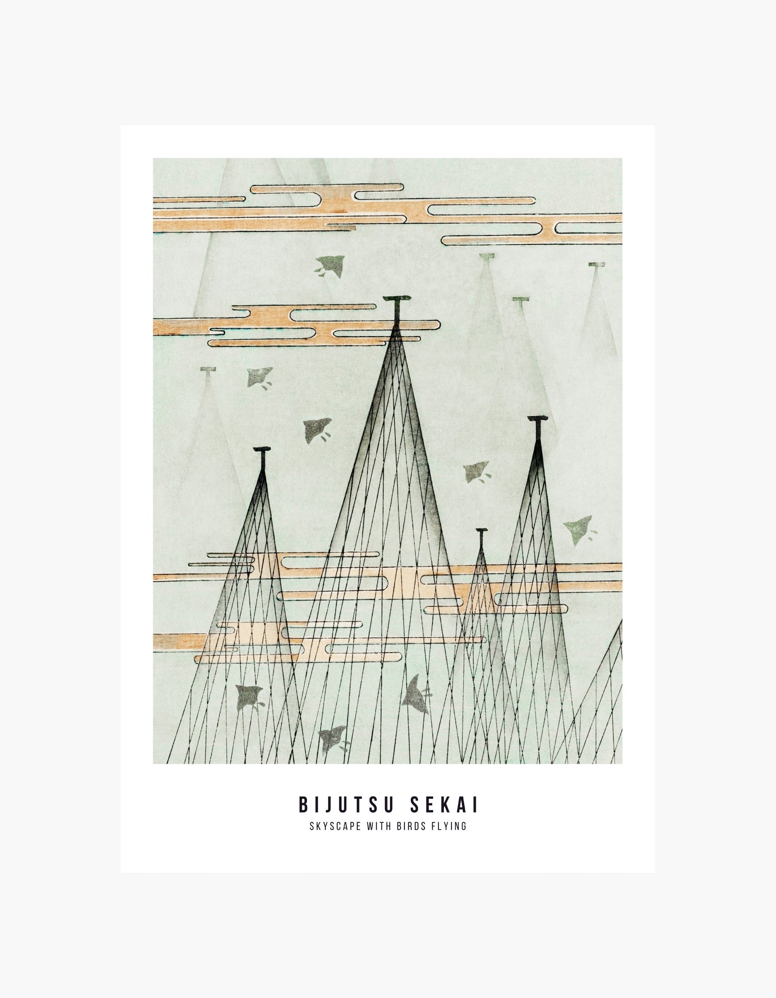 Watanabe Seitei Skyscape with Birds Flying Plakat